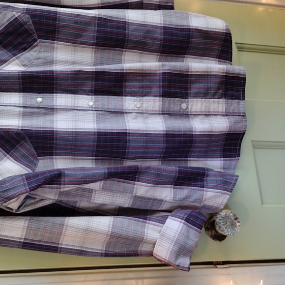 Men's Levi's XL snap button flannel black white red grey - Picture 9 of 11